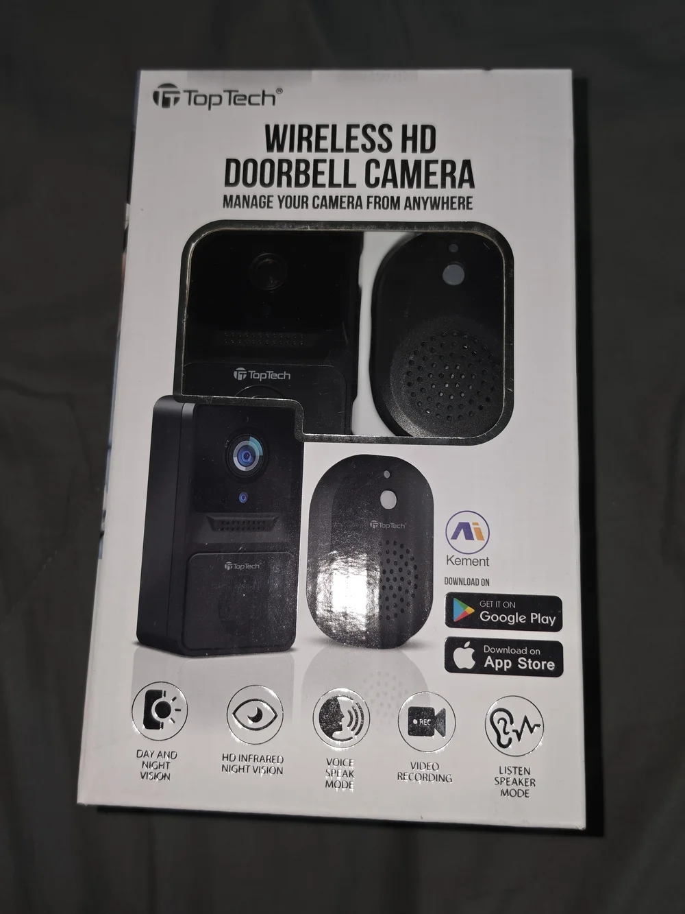 Wireless HD Doorbell Camera - Black